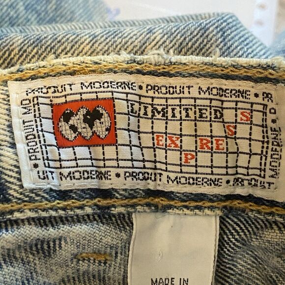 Vintage Limited Express Stone Washed Jeans Women’s 11 USA Made High Rise Tapered - Picture 3 of 11